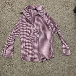 Izod Red and White Plaid Shirt